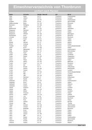 Einwohnerverzeichnis von Thonbrunn sortiert nach Namen
