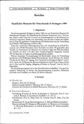 1989 - Staatliches Museum für Naturkunde Stuttgart