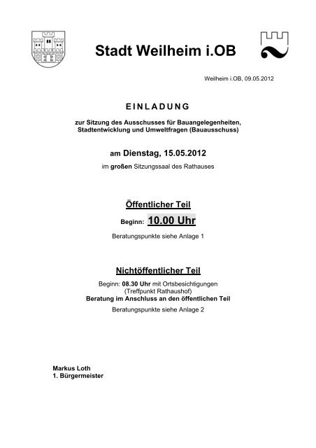 Öffentlicher Teil - Weilheim