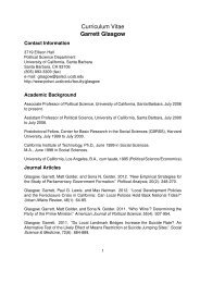 Curriculum Vitae Garrett Glasgow - Department of Political Science ...