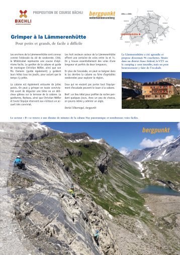 Proposition de Course 10.2020 – Grimper à la Lämmerenhütte