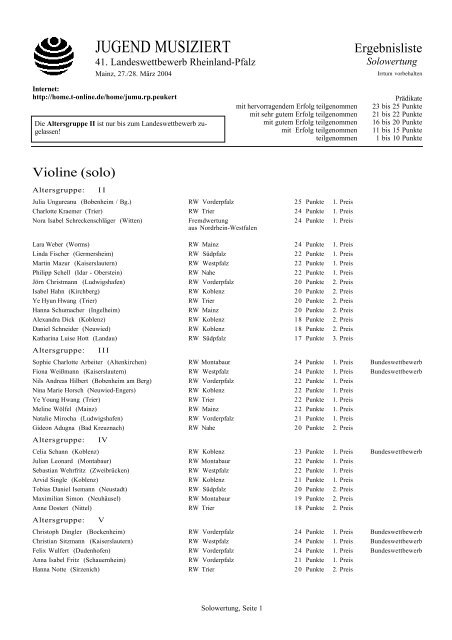 LW 04; 28.3 - Jugend musiziert Rheinland-Pfalz