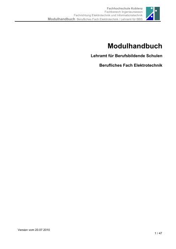 Modulhandbuch - Fachhochschule Koblenz