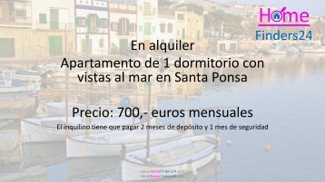 Se alquila este apartamento de 1 dormitorio en Santa Ponça con vistas al mar. (AP0017)