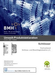 Schlösser Umwelt-Produktdeklaration - Beyer & Müller GmbH & Co.