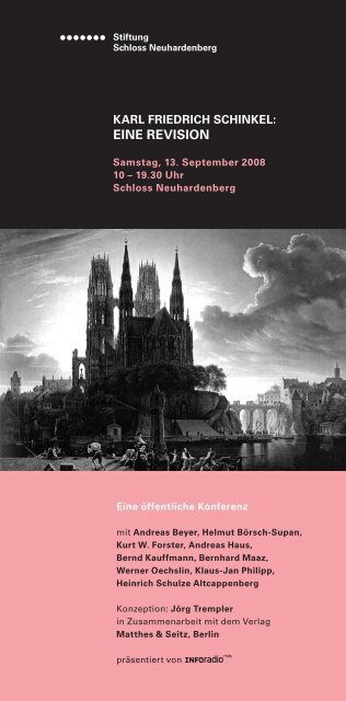 Programm Stiftung Schloss Neuhardenberg