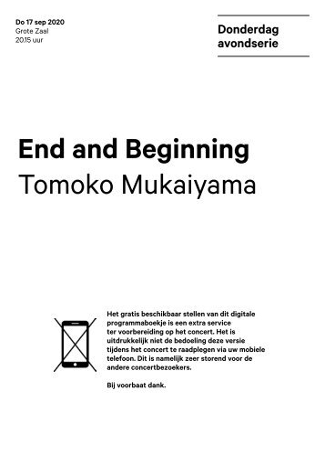 2020 09 17 End an Beginning - Tomoko Mukaiyama