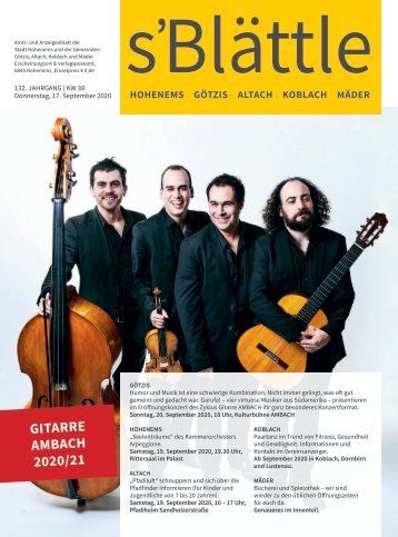 s'Blättle Nr. 38 - Do, 17. September 2020