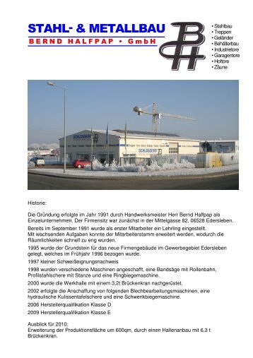 Flyer Stahlbau Bernd Halfpap.pdf - Stahl- & Metallbau Bernd ...