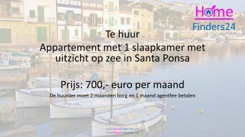 Te huur dit 1 slaapkamer appartement in Santa Ponça met uitzicht op zee. (AP0017)