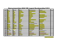 Starnummernliste ADAC MX Jugend Bundesendlauf ... - MCE Tensfeld