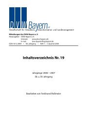 Inhaltsverzeichnis Nr. 19 - DVW Bayern