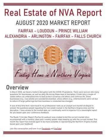 2020-08 -- Real Estate of Northern Virginia Market Report - August 2020 Market Trends - Michele Hudnall