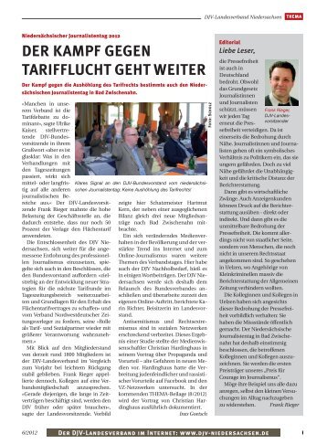 der kampf gegen tarifflucht geht weiter - DJV Niedersachsen