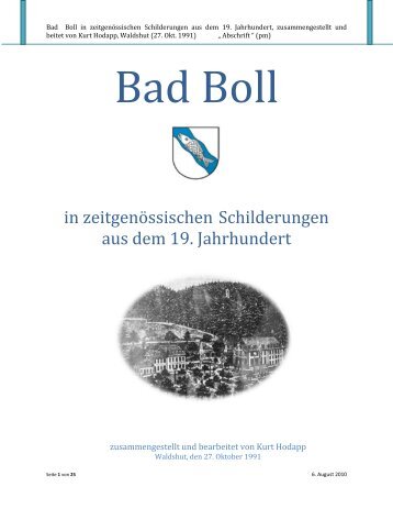 4. Teil „ Der Kurort Bad Boll….“ Eine ... - Kapelle Bad Boll