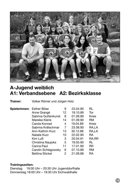 Verbandsebene A2: Bezirksklasse - TSV Altensteig