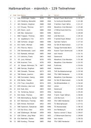 Halbmarathon - männlich - 129 Teilnehmer - LT Wischlingen