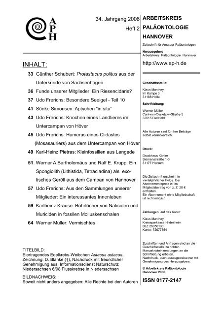 2 - Arbeitskreis Paläontologie Hannover