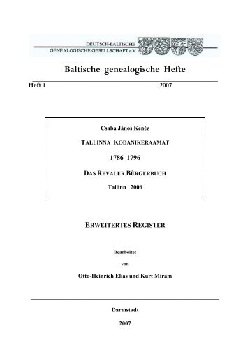 Baltische genealogische Hefte - DBGG