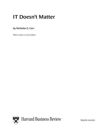 IT Doesn't Matter - IfI