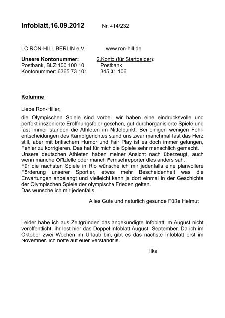 Infoblatt,16.09.2012 - LC RON-HILL Berlin