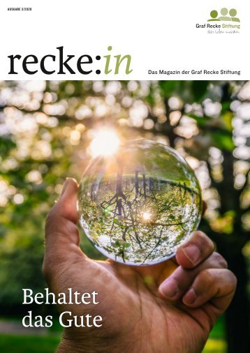recke:in - Das Magazin der Graf Recke Stiftung Ausgabe 3/2020