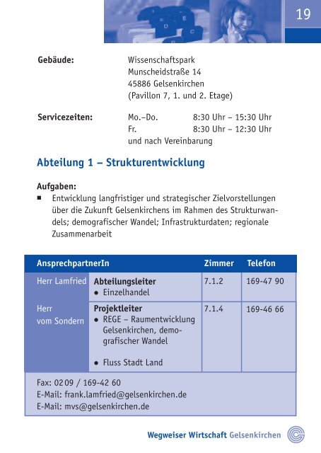 Wegweiser Wirtschaft - Stadt Gelsenkirchen