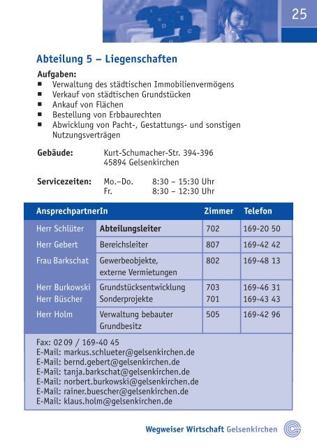 Wegweiser Wirtschaft - Stadt Gelsenkirchen