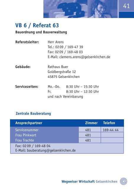 Wegweiser Wirtschaft - Stadt Gelsenkirchen