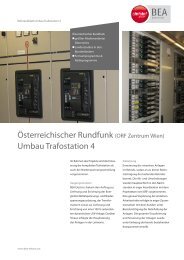 Referenzblatt Umbau Trafostation 4 - Christof Group