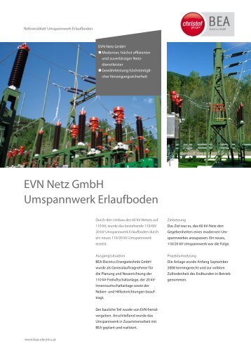 Referenzblatt Umspannwerk Erlaufboden - Christof Group