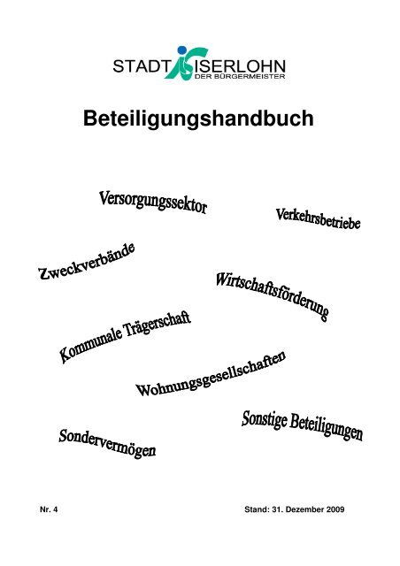 Beteiligungshandbuch der Stadt Iserlohn, Stand 31.12.2009