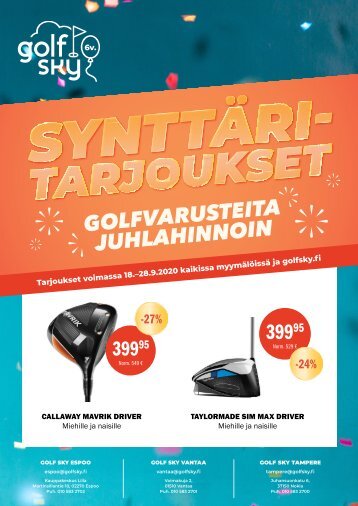 Golf Sky 6v. synttäritarjoukset -katalogi 