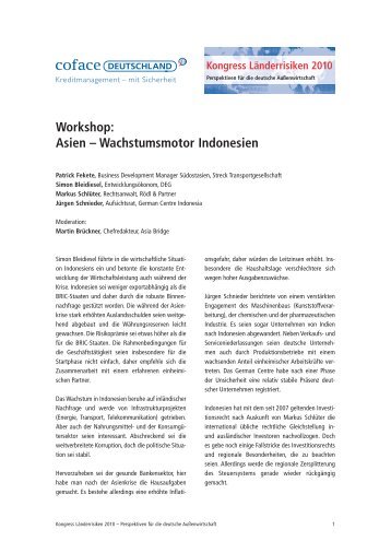 Asien – Wachstumsmotor Indonesien - Kongress Länderrisiken 2011