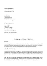 Kündigung von Arbeitsverhältnissen - SCHLÜTER GRAF & PARTNER