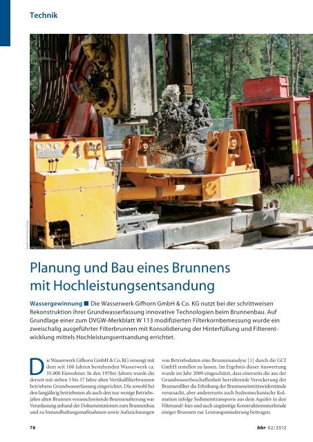 Planung und Bau eines Brunnens mit ... - GCI GmbH