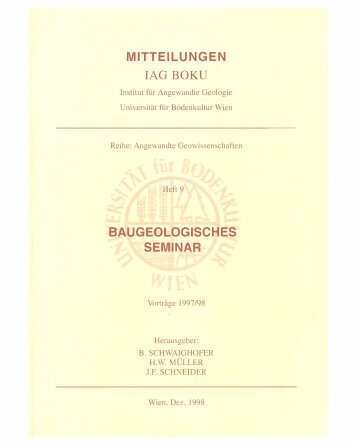 MITTEILUNGEN BAUGEOLOGISCHES SEMINAR - Boku