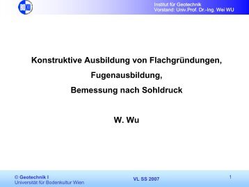 Erd- und Grundbau I