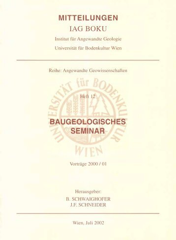 MITTEILUNGEN BAUGEOLOGISCHES SEMINAR - Boku
