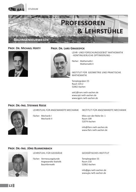 Ersti-Info 2012 - Fachschaft Bauingenieurwesen RWTH Aachen