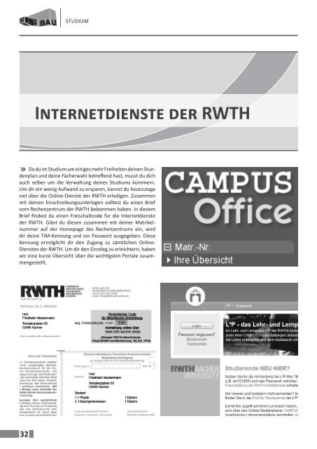 Ersti-Info 2012 - Fachschaft Bauingenieurwesen RWTH Aachen