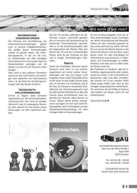 Ersti-Info 2012 - Fachschaft Bauingenieurwesen RWTH Aachen