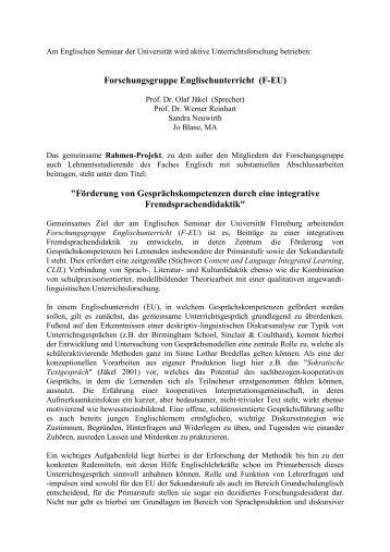 Forschungsgruppe Englischunterricht (F-EU) - Universität Flensburg