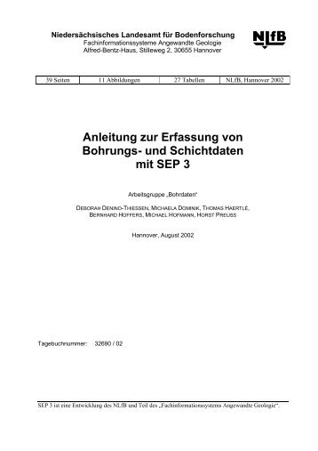 Anleitung zur Erfassung von Bohrungs- und Schichtdaten mit SEP 3