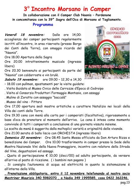 Diamoci una mossa! - Associazione Camperisti della marca trevigiana