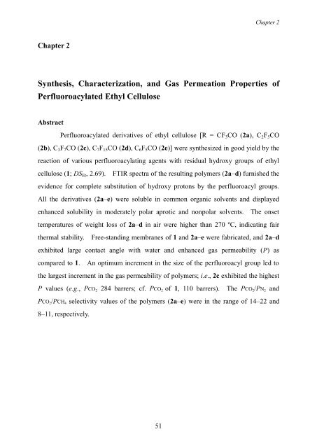 Synthesis, Characterization, and Gas Permeation Properties