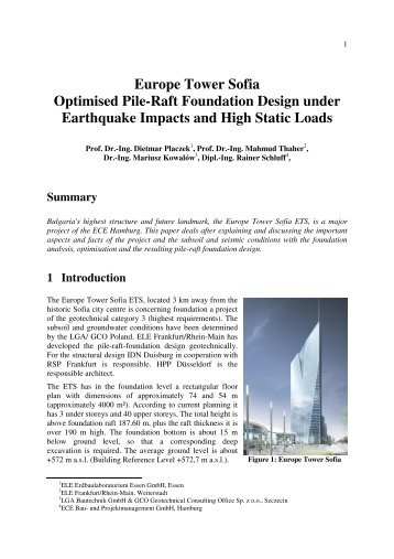 Europe Tower Sofia Optimised Pile-Raft Foundation Design under ...