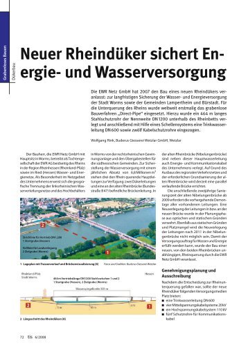 Neuer Rheindüker sichert En- ergie- und ... - Bauverlag