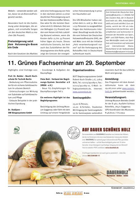 „GRÜN IN STÄDTEN“ erscheint demnächst JAHRBUCH 2010