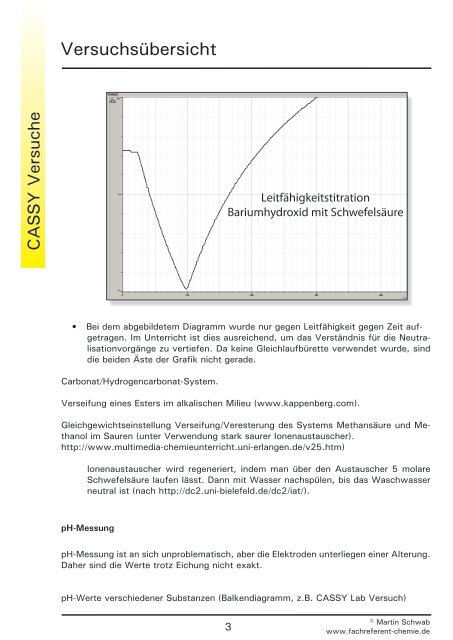 Versuchsübersicht - Fachreferent Chemie